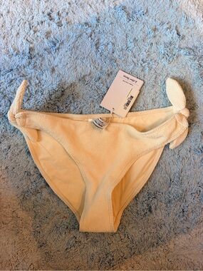 NWT &other stories women’s xs us 2 Cream Textured Tie-Side Bikini Bottoms